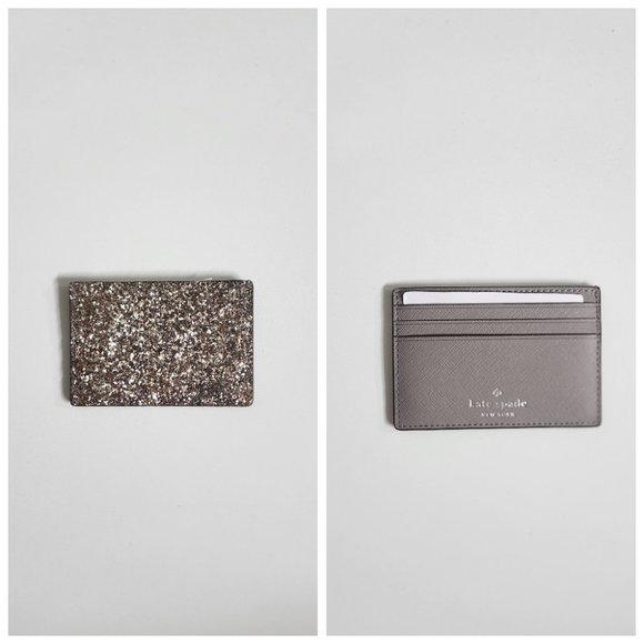 kate spade Handbags - *SOLD* NWT KATE SPADE | Greta Court Saffiano leather taupe card holder glitter